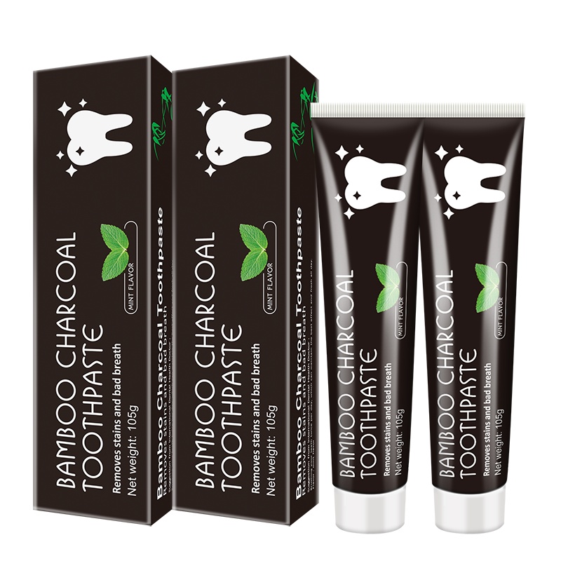正品竹炭牙膏亮白牙齿去渍清新口气