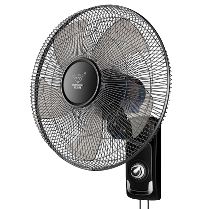 钻石牌(Diamond)壁扇挂壁式电风扇 风力3档可调16寸家用餐厅电扇 机械控制正常风摇头宿舍办公室工业扇