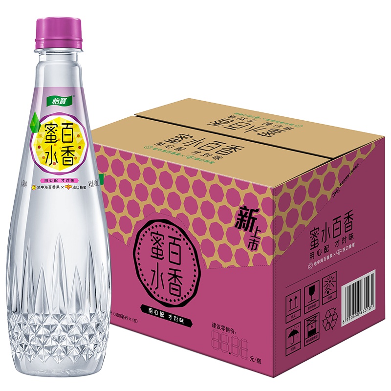 怡宝 蜜水百香水果饮料 480ml*15整箱装
