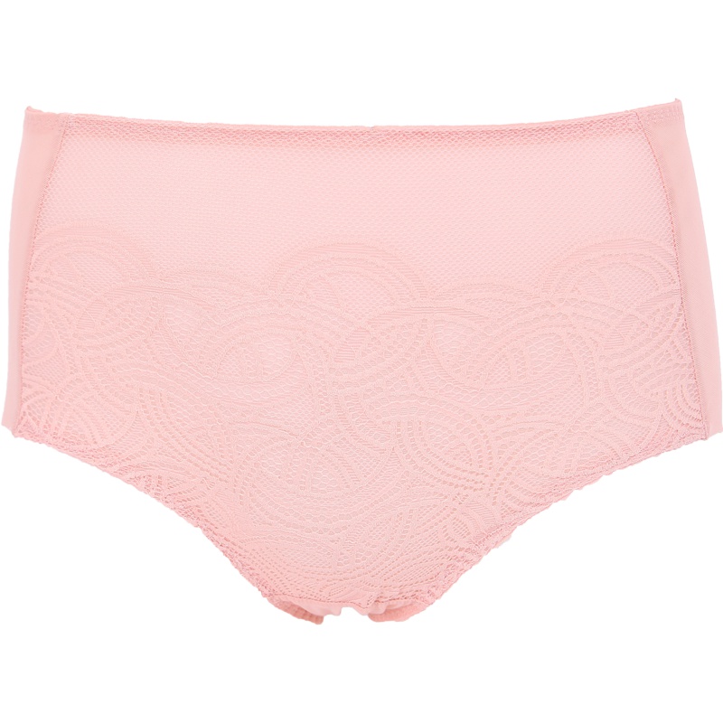 莎莲妮性感女士内裤舒适透气精美刺绣中腰平角裤