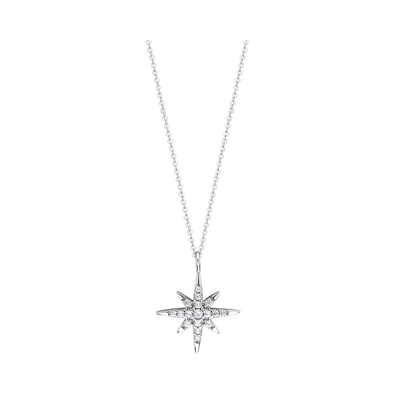DTOTO 闪耀六芒星S925银锁骨链项链吊坠女