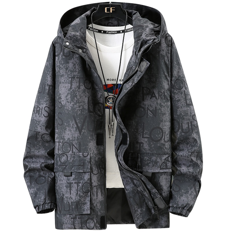 PMMP大码夹克男士春秋季百搭帅气工装外套韩版潮胖子宽松休闲百搭上衣