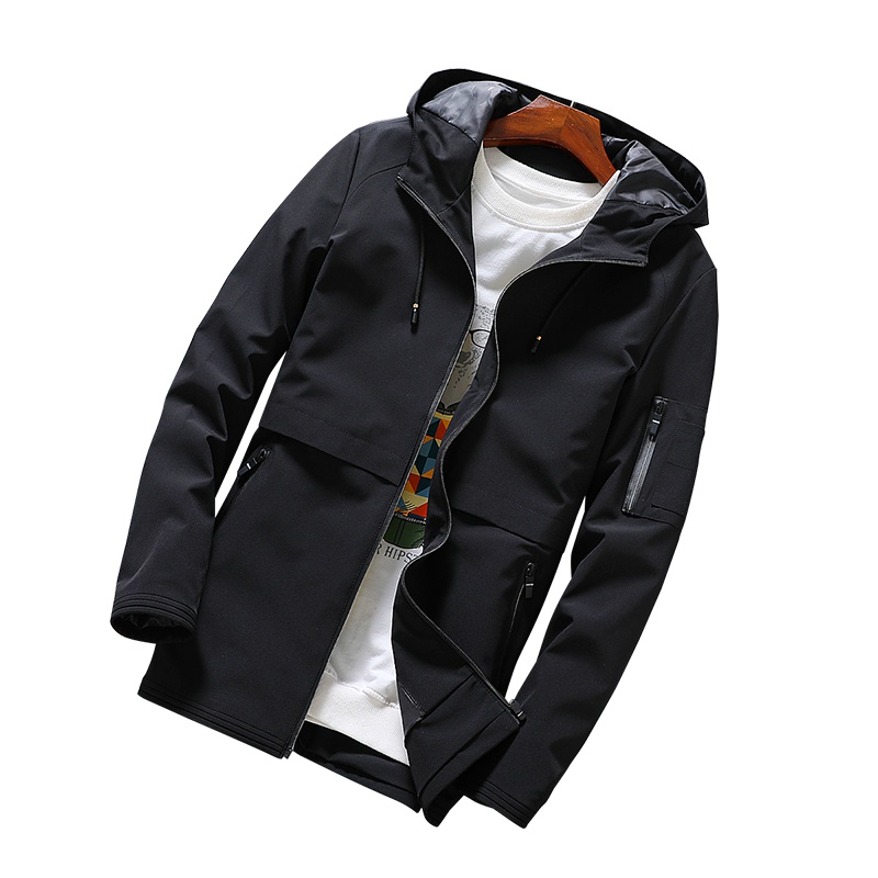 三弦(LA CORDE)夹克男青年韩版潮流休闲短款风衣学生秋季新款修身百搭连帽外套潮LA-TCJK1710