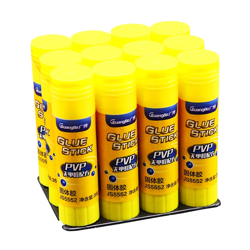 广博(GuangBo)JS5552 110mm透明胶水12支 36g固体胶高粘性胶棒 办公用品财务用品 胶带/胶水/胶棒