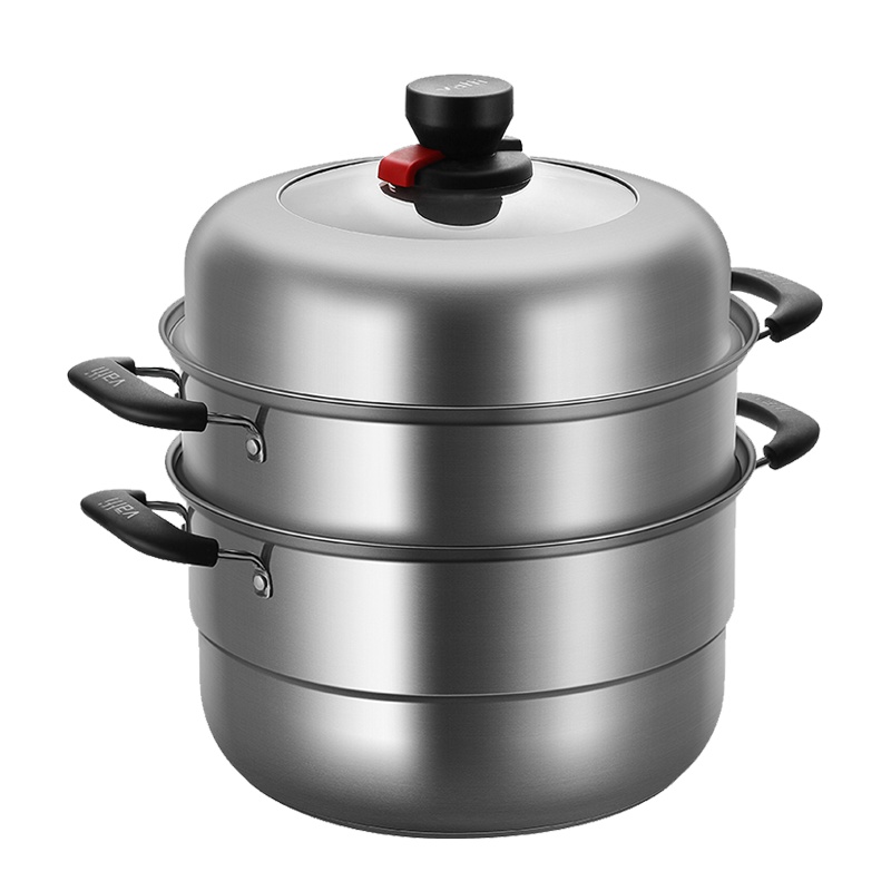 华帝 VATTI 蒸锅28CM大号三层食品级不锈钢复底蒸锅多功能大容量汤锅带蒸笼电磁炉燃气通用锅Z2808