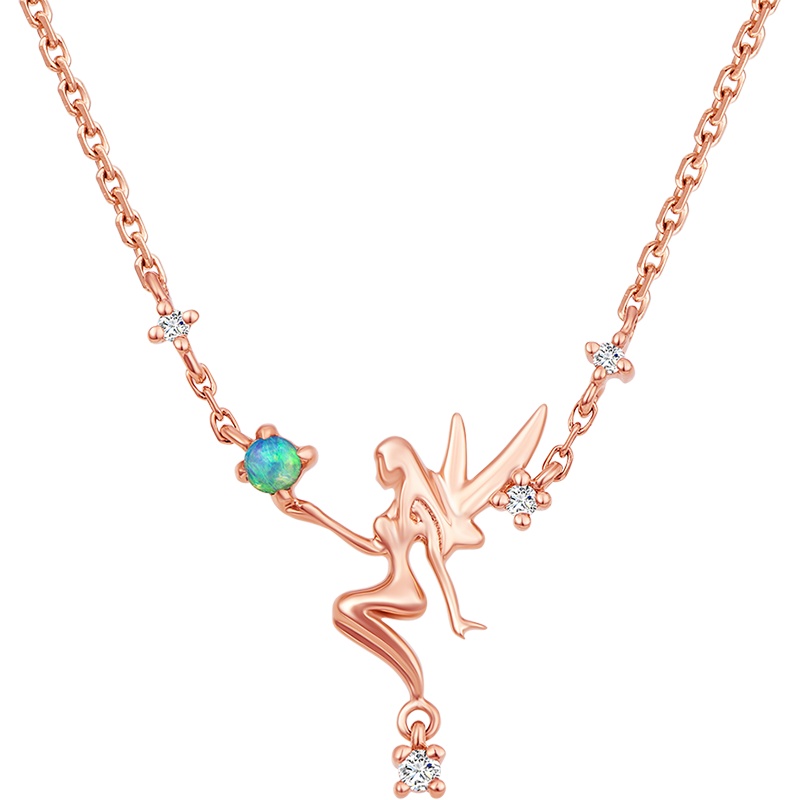 新款 周大福MONOLOGUE独白精灵系列18K金彩金欧泊钻石项链