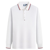 妖艺长袖POLO衫定制logo企业工作服印字翻领T恤新款丝光棉