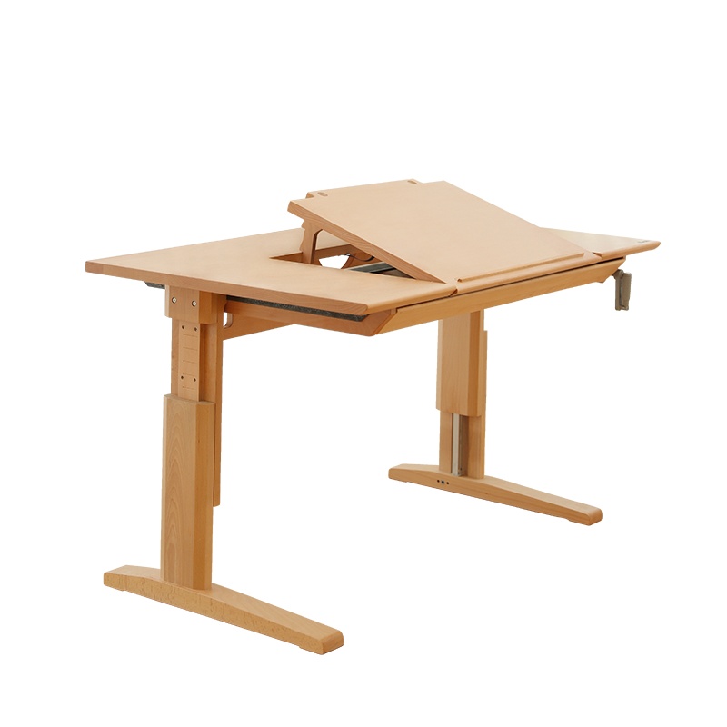 Faroro Learning系列实木学习桌FLD03摇杆升降书桌儿童写字桌子学生家用课桌椅套装