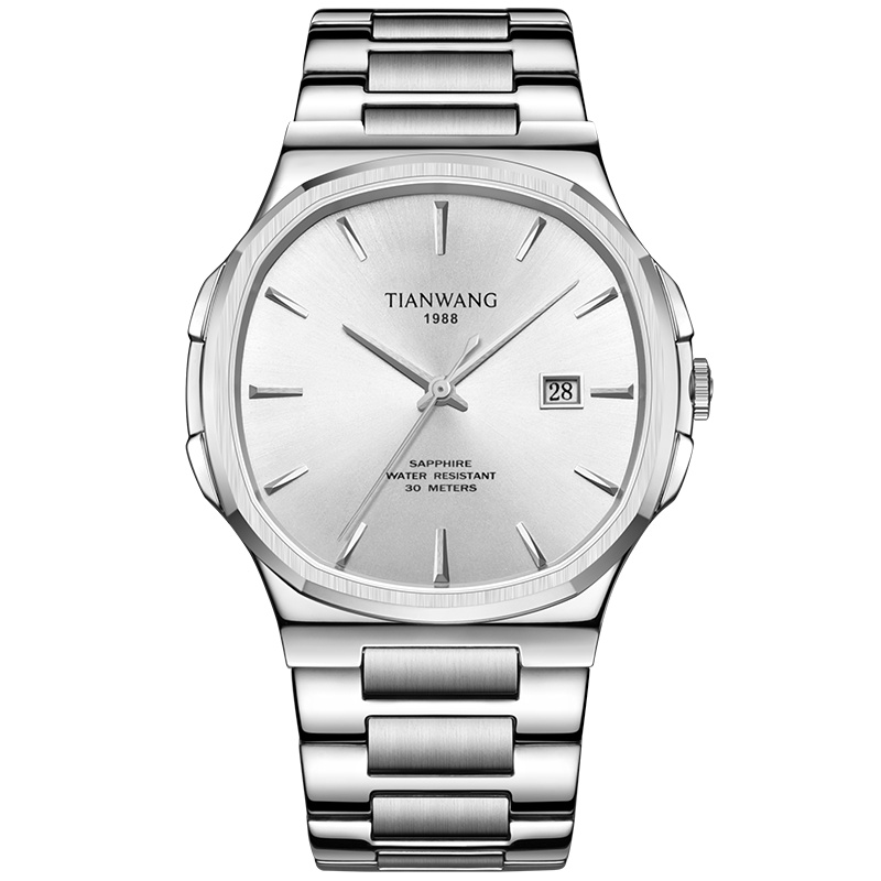 天王表(TIANWANG)手表 简约时尚石英表钢带防水男士手表新品商务风男表31204