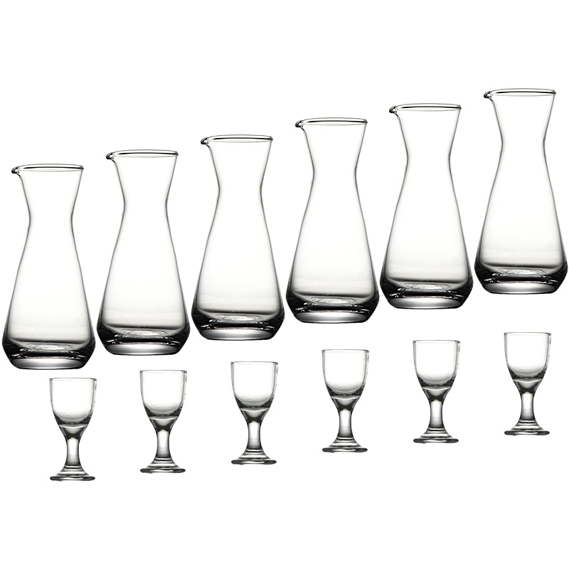青苹果玻璃白酒杯分酒器酒具套装12件套分酒器*6白酒杯*6礼盒装
