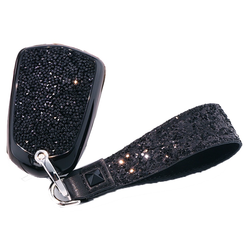 富屯 凯迪拉克钥匙包 凯迪拉克带钻钥匙包ATSL/XT5/CT6汽车钥匙包镶钻壳套扣 璀璨银