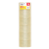 齐心(COMIX) 6010-6封箱胶带6卷/筒60mm*100y(91.4米)透明包装胶带 透明胶带 封箱胶带