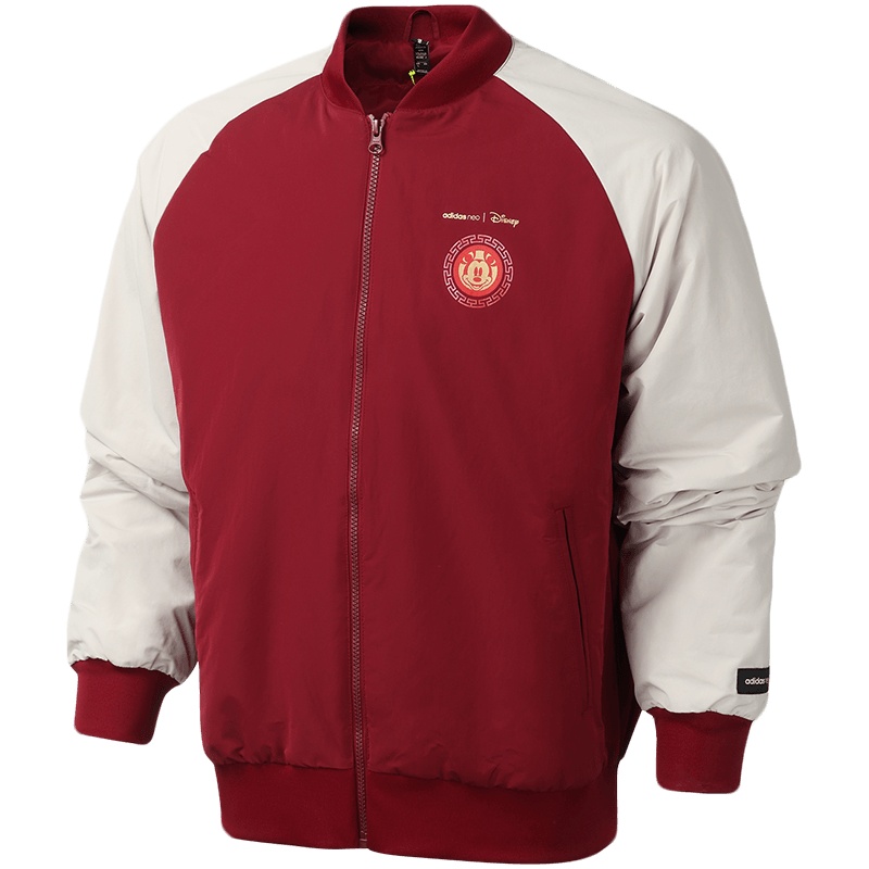 adidas阿迪达斯NEO男服运动服新年款鼠年米奇棉服GE7776