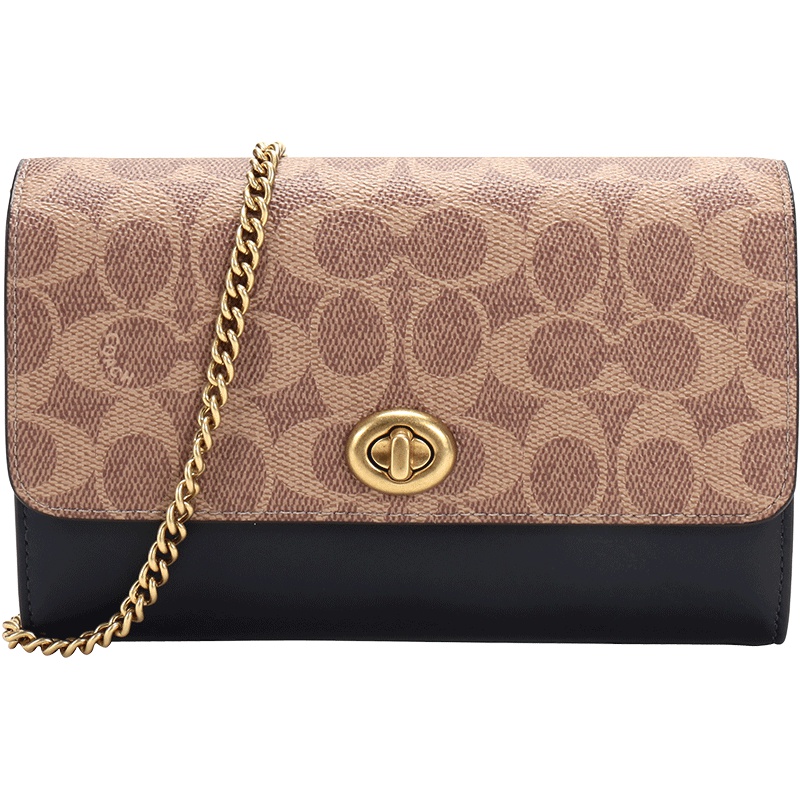 COACH 蔻驰 奢侈品 女士涂层帆布配皮MARLOW单肩斜挎包手拿包 73331