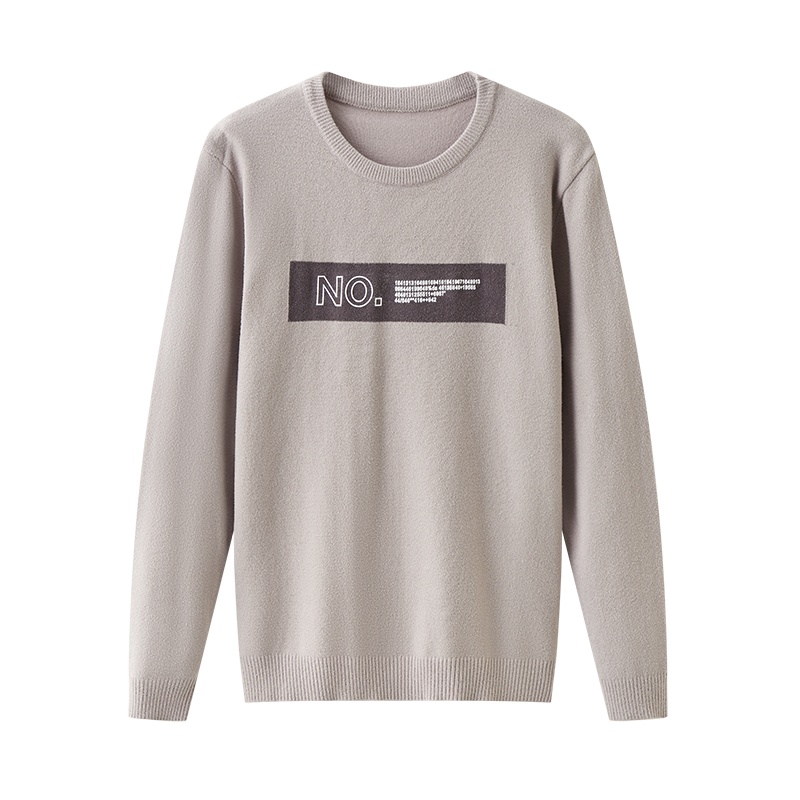 秋冬季圆领男士毛衣简约韩版修身港风好搭针织衫提花男装810
