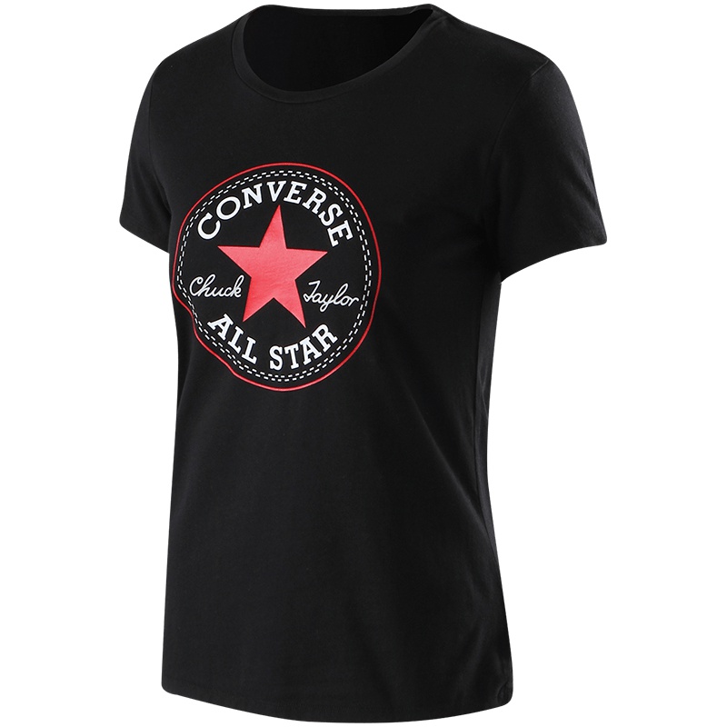 【自营】Converse/匡威 女子短袖 秋季 休闲运动透气T恤10006828-A07 黑色 L