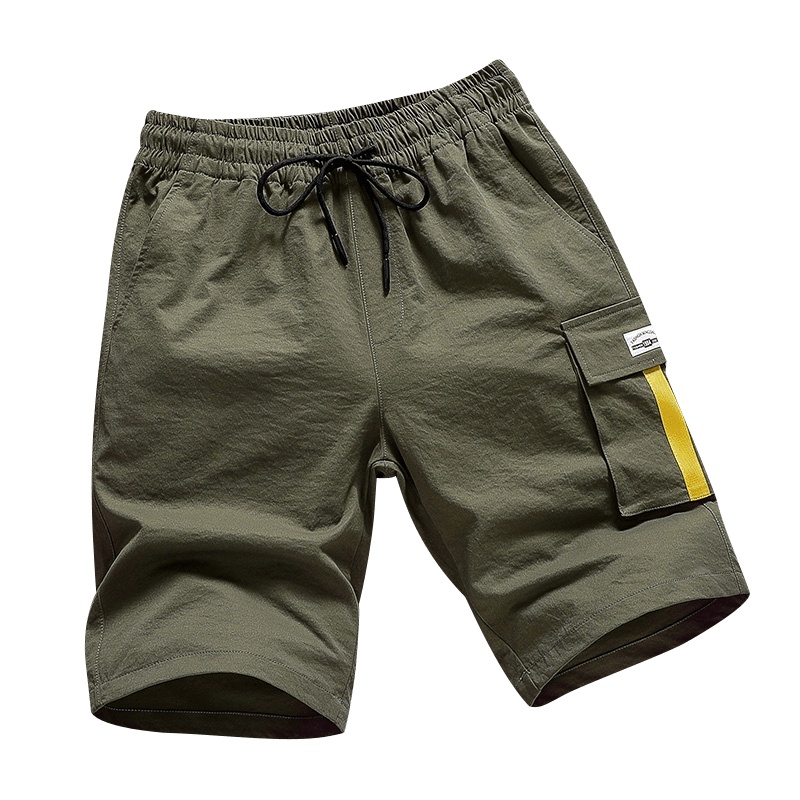 吉普战车2021年夏季新款男士弹力松紧腰中青年休闲裤男士短裤薄款宽松直筒男士中裤男装大码时尚工装裤男士五分裤男潮款