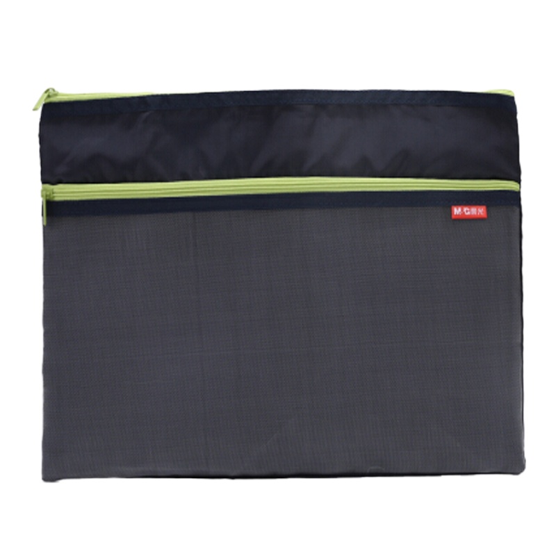 晨光(M&G)文具A4/4色双层拉链袋 布面半透明文件袋 办公资料整理收纳袋子 4个装