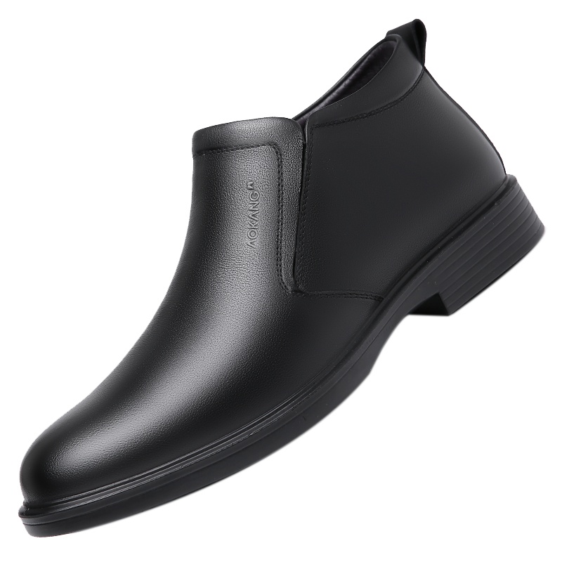 奥康男鞋冬季保暖加绒棉鞋舒适高帮鞋正装商务皮鞋男士棉皮鞋