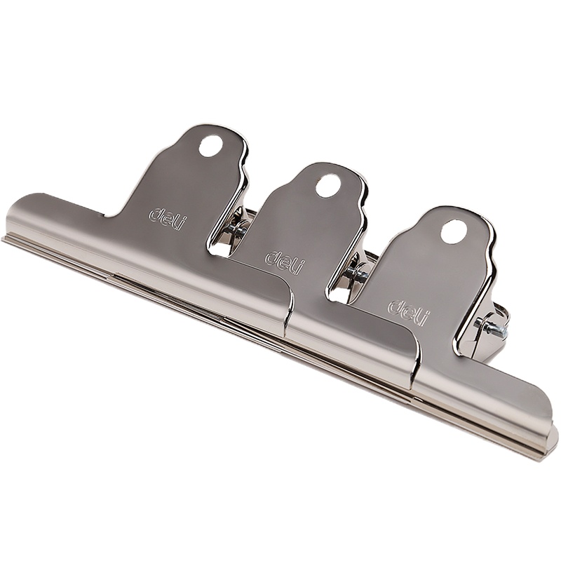 得力(deli) 9532 山形铁票夹 财务票据夹金属铁夹子 中号 3只装