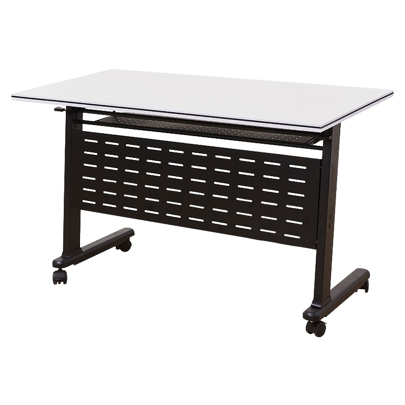 创世人 折叠桌培训桌会议桌办公椅子组合简约桌可移动双人条桌多功能翻板可拼接组合办公桌