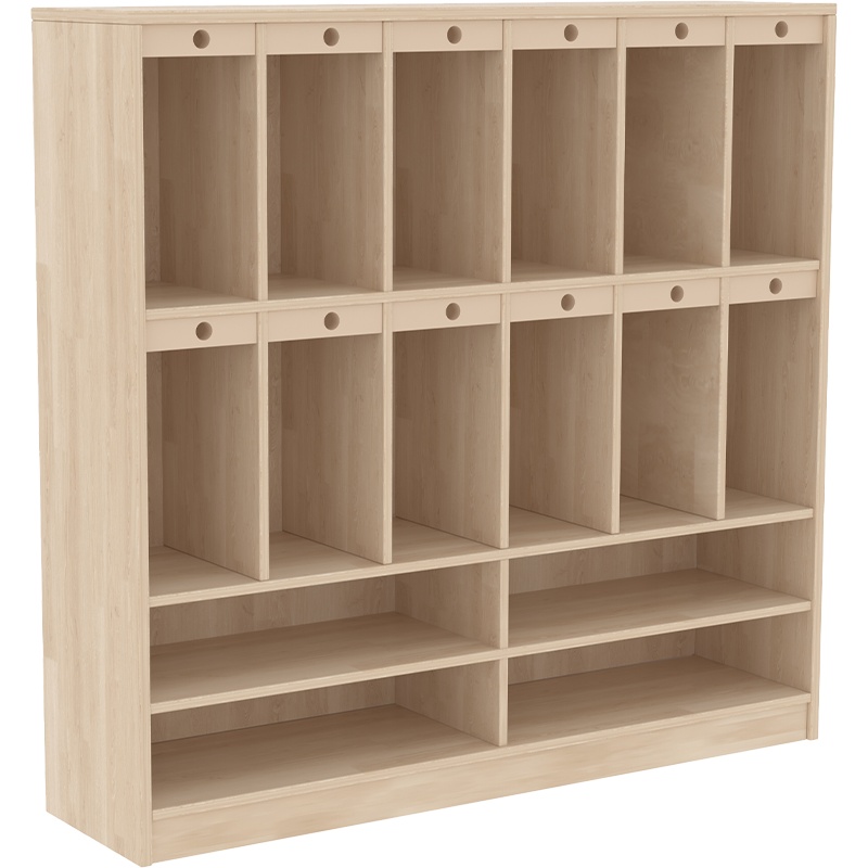 幼儿园橡木衣柜儿童衣帽柜早教机构收纳柜幼儿鞋服柜架挂衣柜架实木