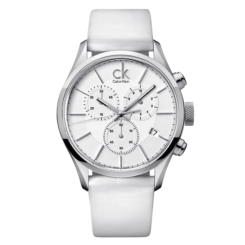 Calvin Klein Gents系列经典计时布局石英表男表K2H27101 瑞士CK手表