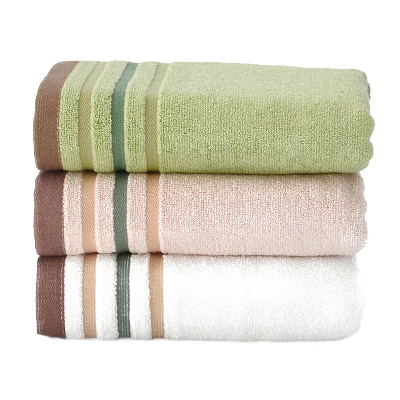 竹一百 竹纤维洗脸大毛巾情侣洁面巾 加厚彩条款 155g/条 34*76cm