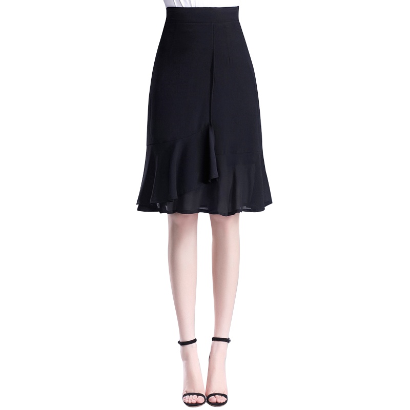 丝柏舍2019夏装女韩版纯色鱼尾显瘦简约时尚半身裙S92B0511B