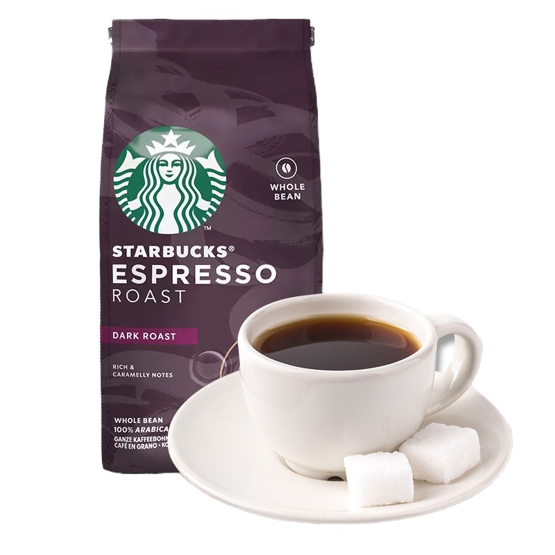 星巴克咖啡意式浓缩烘焙咖啡豆葡萄牙进口意大利口味黑咖啡粉袋装 星巴克 特选综合研磨咖啡粉200g