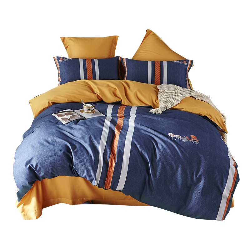 弗切尔珀榕生态磨毛凡荣系列条格四件套