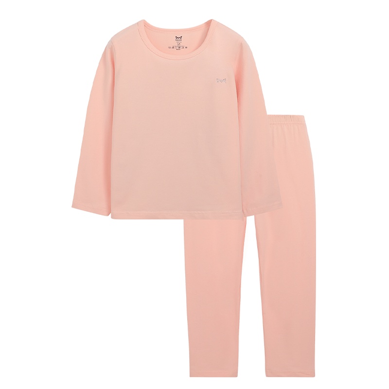 猫人秋季新款儿童内衣秋衣秋裤女童弹力保暖内衣套装睡衣套装儿童睡衣