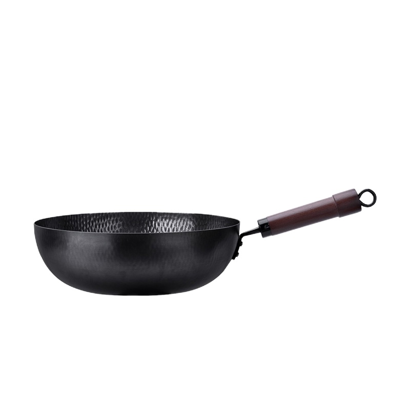 德铂 雷克顿手工锻打炒锅铁锅炒菜不粘锅配木盖