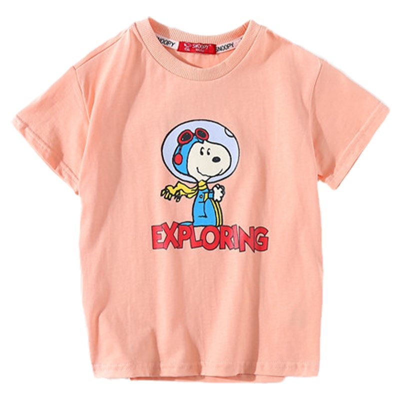 史努比儿童T恤男童女童短袖纯棉圆领上衣中大童学生半袖童装夏季