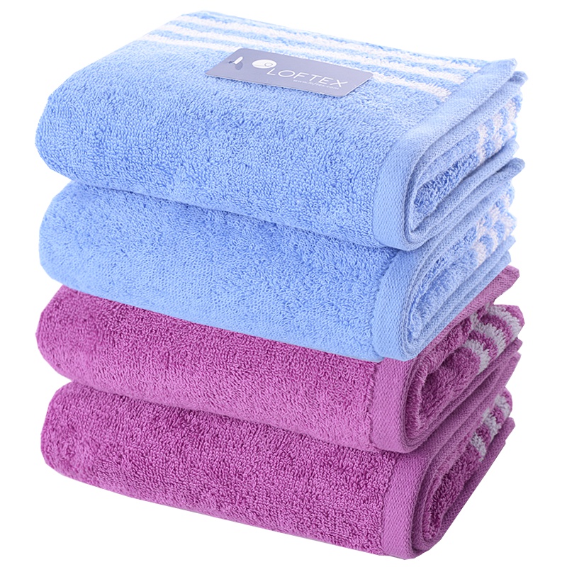 亚光(LOFTEX )纺毛巾 纯棉运动毛巾条纹花型情侣运动款两条装 30*110cm