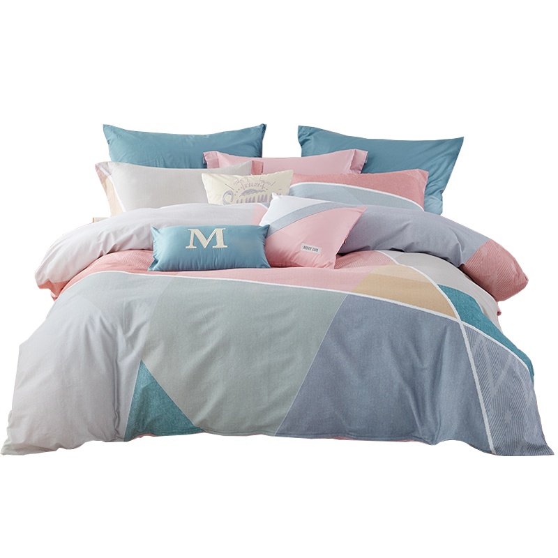 梦洁(MENDALE) 磨毛纯棉全棉四件套秋冬被套床单耐用床上用品