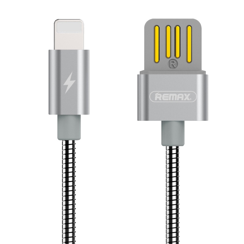 REMAX 银蛇数据线 Lightning iphone xs max 8p手机 充电传输线 银色