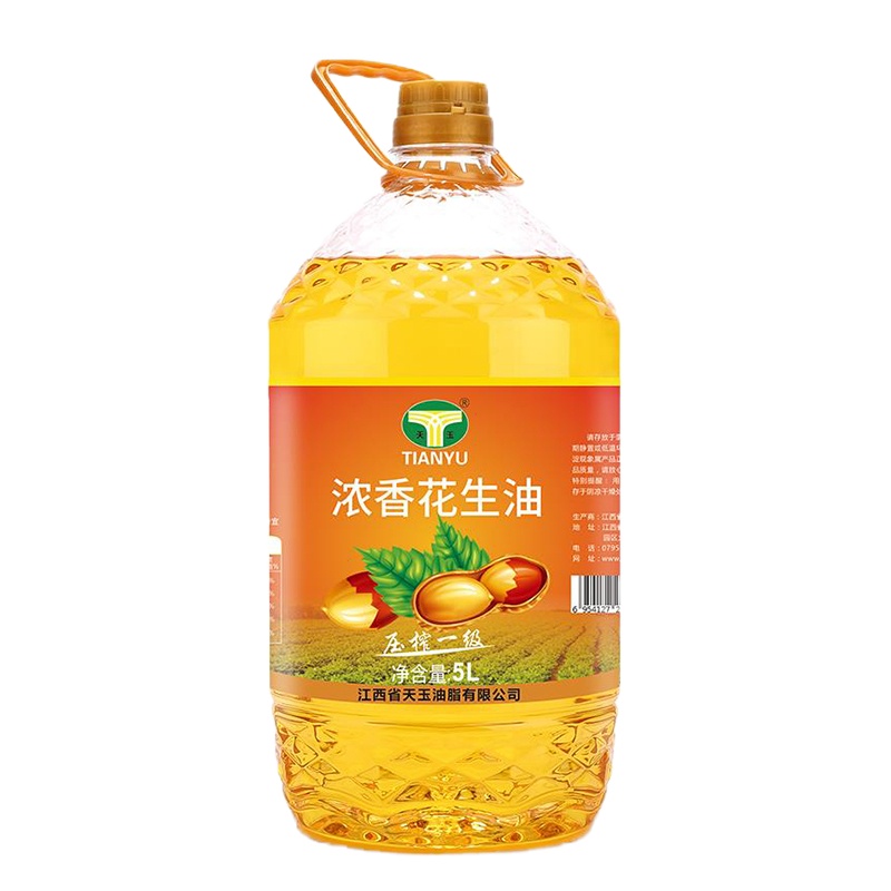 天玉浓香花生油食用油 压榨 一级花生油 纯花生油-5L.