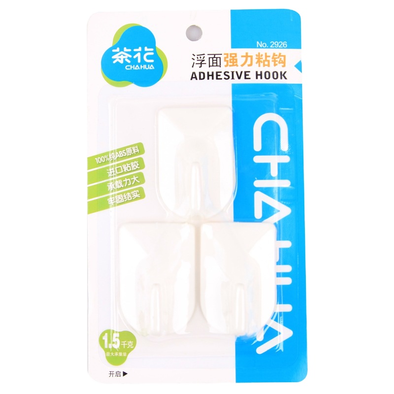 茶花2926浮面强力粘钩(1X3)