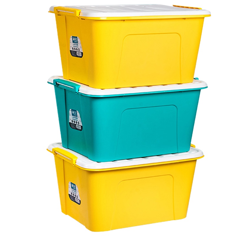 茶花 收纳箱 大号衣服整理箱子 储物箱 衣物棉被玩具书籍塑料箱 58L