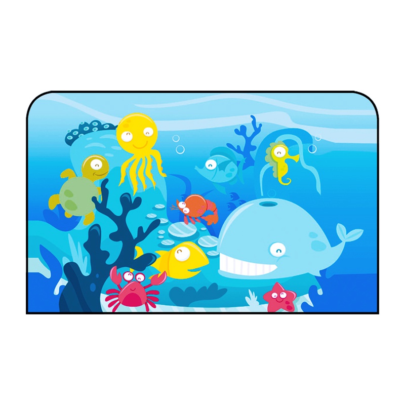 趣行 汽车窗帘遮阳帘侧窗磁吸式车窗防晒隔热遮阳挡车载卡通遮光布通用型 海底世界-后排窗户单片