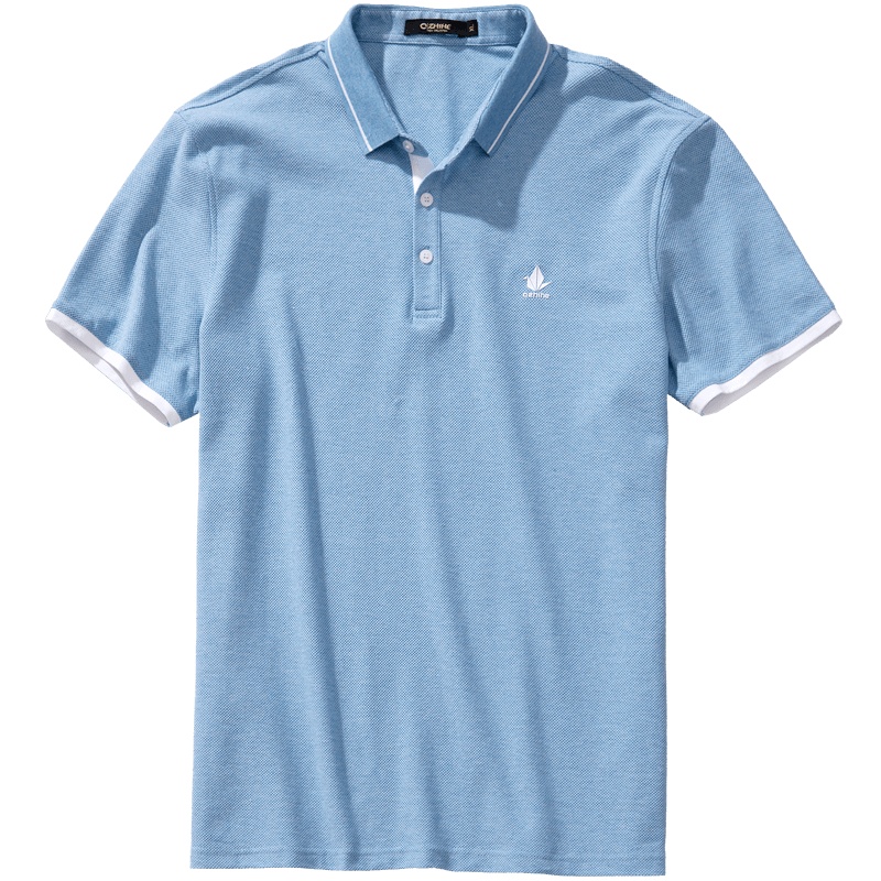 千纸鹤男士polo衫2019新款青年潮流休闲印花短袖T恤上衣男25026