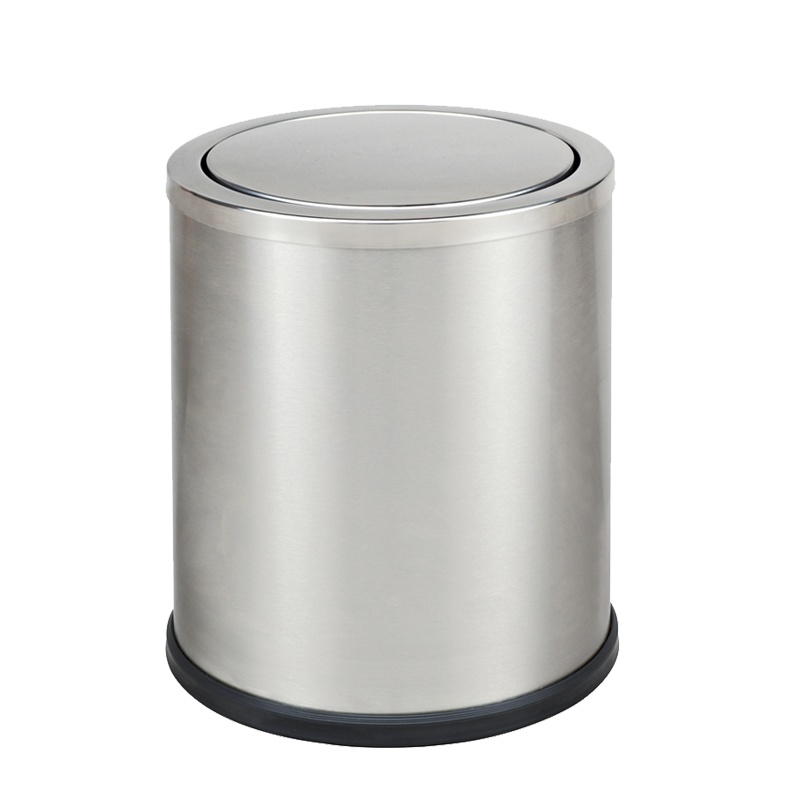惠洁翻盖房间桶垃圾桶NL-H025银色