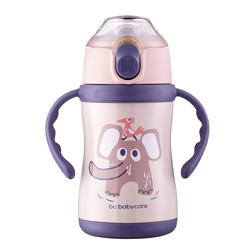 babycare儿童保温杯带吸管防摔外出携带宝宝喝水杯子婴儿保温水壶 保温用品 布莱恩小象 240ML