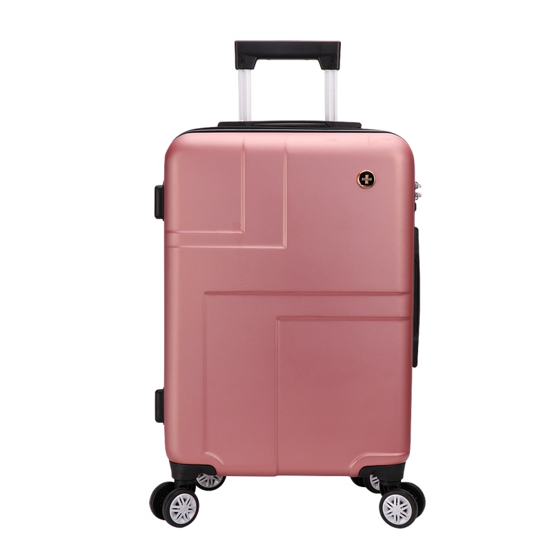 S.A.R.L瑞士拉杆箱 静音万向轮 男女通用旅行箱密码锁 可放15.6寸笔记本电脑包 玫瑰金24寸