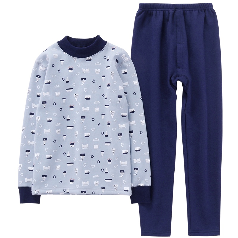 小红豆儿童内衣套装加绒加厚男童女童秋冬保暖套装宝宝秋衣秋裤