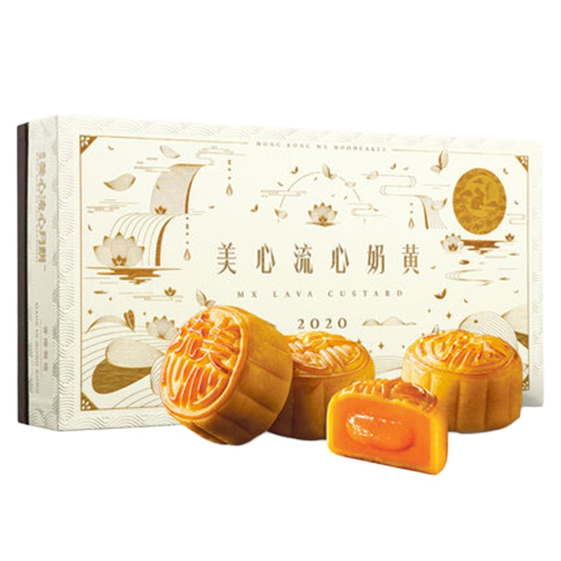 中国香港美心 流心奶黄月饼360g礼盒装 八枚装月饼