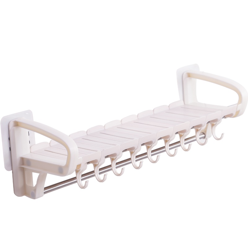 宝优妮免钉置物架浴室储物收纳架静电贴置物架免打孔厨房调料架卫生间创意壁挂式墙上挂架 DQ1715