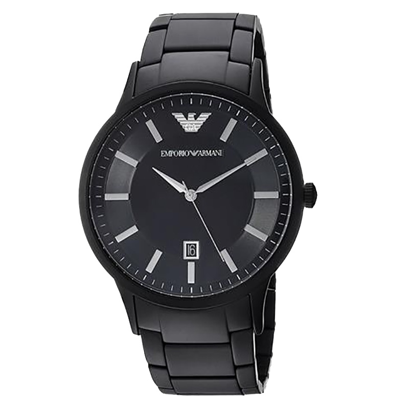 阿玛尼石英表男AR11079 黑色时尚石英防水耐摔钢带日历