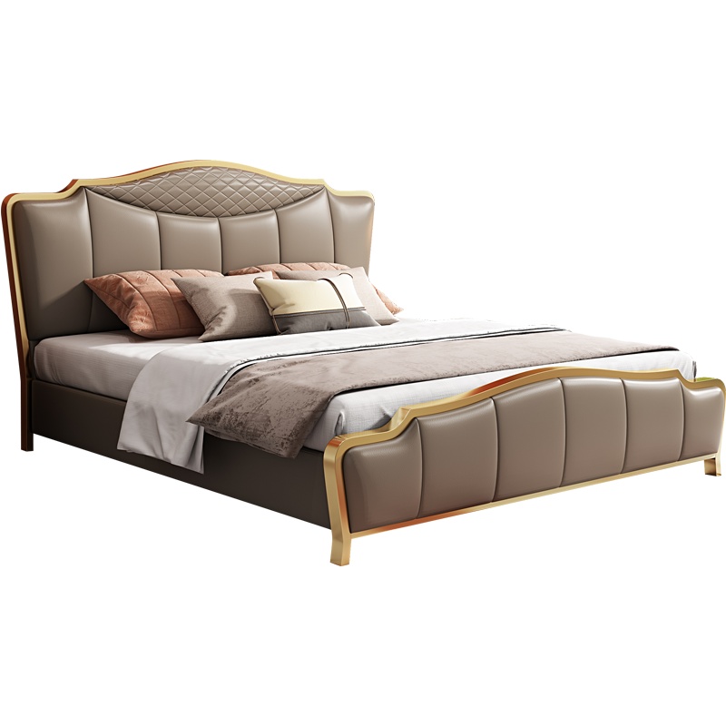 煜蒂家具旗舰店 后现代轻奢1.5米1.8米网红ins真皮床意式现代简约主卧港式高箱储物婚床 小户型经济型创意榻榻米床